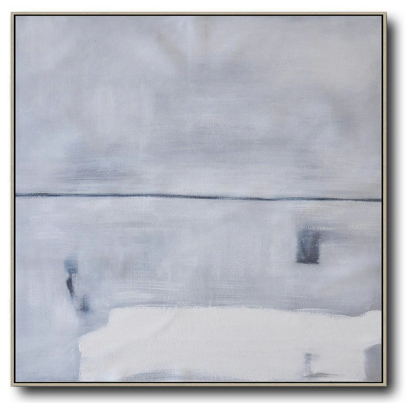 Large Abstract Art Handmade Oil Painting,Oversized Minimalist Painting On Canvas,Xl Large Canvas Art,Grey,White,Balck.etc